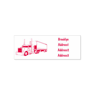 Tampon Auto-encreur Illustration de camion semi-remorque
