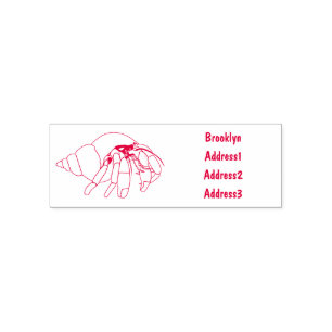 Tampon Auto-encreur Illustration de crabe ermite