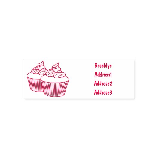 Tampon Auto-encreur Illustration de Cupcake (Design)