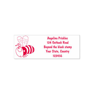 Tampon Auto-encreur Illustration de dessin animé d'abeilles joyeux
