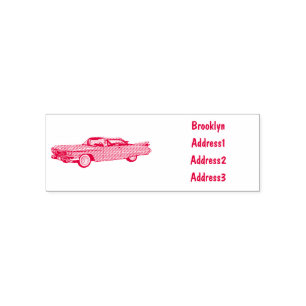 Tampon Auto-encreur Illustration de dessin de voiture classique 1959