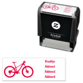 Tampon Auto-encreur Illustration de la bande dessinée de vélo (En situation)