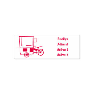 Tampon Auto-encreur Illustration de la charrette alimentaire