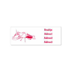 Tampon Auto-encreur Illustration de l'écrevisse marron bleu