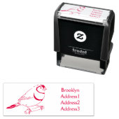 Tampon Auto-encreur Illustration d'oiseau à deux barreaux (En situation)