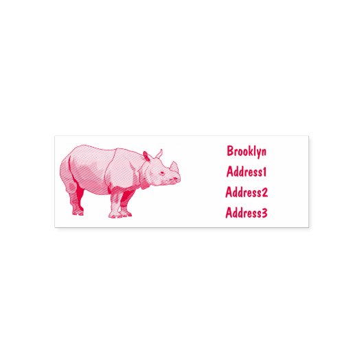 Tampon Auto-encreur Illustration du rhinocéros de Javan (Design)