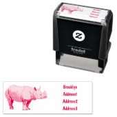 Tampon Auto-encreur Illustration du rhinocéros de Javan (En situation)