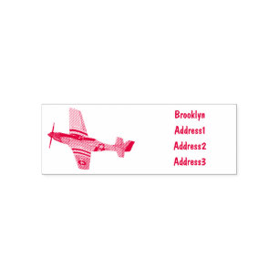 Tampon Auto-encreur Illustration d'un avion de chasse-bombardier