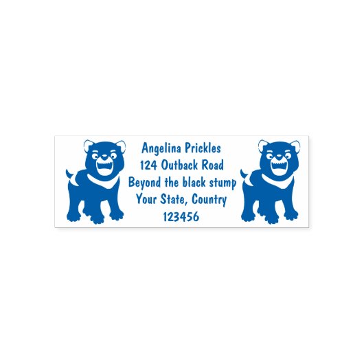 Tampon Auto-encreur Illustration d'un diable de Tasmanie affamé (Design)