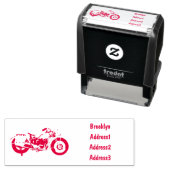 Tampon Auto-encreur Illustration d'une moto de croiseur militaire (En situation)