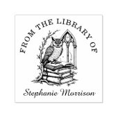 Tampon Auto-encreur Imaginaire Owl Library Ex Libris Bookplate Stamp (Design)