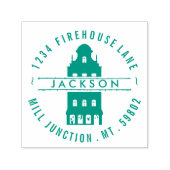 Tampon Auto-encreur Immeuble auto-encres retour Adresse Timbre (Design)