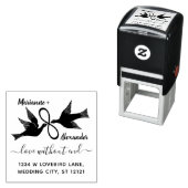 Tampon Auto-encreur Infini Lovebirds mariage | Adresse de retour perso (En situation)