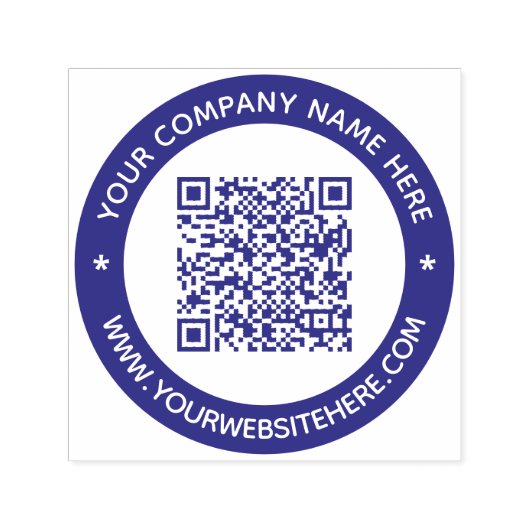 Tampon Auto-encreur Info d'analyse de code QR et Timbre d'arrondi de t (Design)