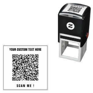 Tampon Auto-encreur Info d'analyse de code QR et timbre en caoutchouc 
