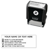 Tampon Auto-encreur Info de contact sur les médias sociaux Timbre auto (En situation)