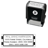 Tampon Auto-encreur informations d'adresse classique simples et propre (En situation)