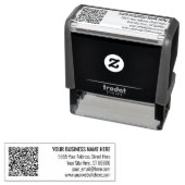 Tampon Auto-encreur Infos d'analyse de code QR Adresse Timbre auto-enc (En situation)