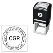 Tampon Auto-encreur Initial, Nom « Certificat d'Authenticité » (En situation)
