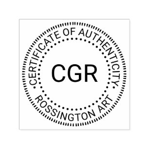 Tampon Auto-encreur Initiale, Nom « Certificat d'Authenticité »