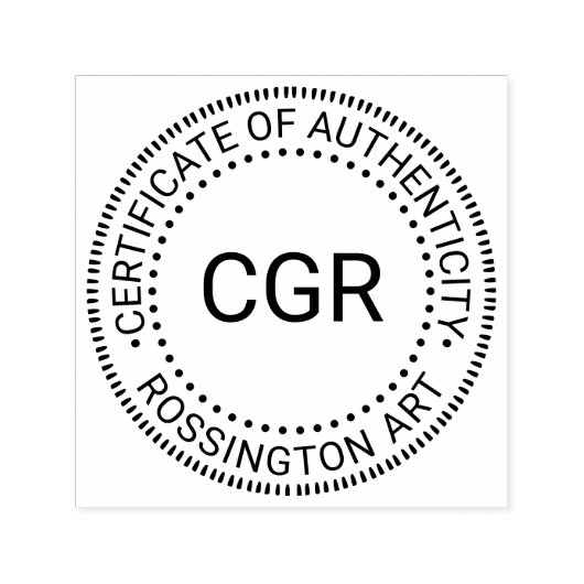 Tampon Auto-encreur Initiale, Nom « Certificat d'Authenticité » (Design)