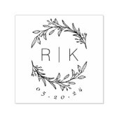 Tampon Auto-encreur Initiales botaniques modernes élégants Monogramme (Design)