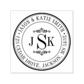 Tampon Auto-encreur Initiales de bordure ronde Monogramme Créez votre  (Design)