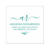 Tampon Auto-encreur Initiales de script élégantes | Adresse de retour (Design)