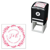 Tampon Auto-encreur Initiales du Mariage de la couronne tirée à la mai (En situation)