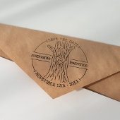 Tampon Auto-encreur Initiales du tronc de l'arbre mûr | Enregistrer Le