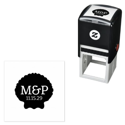 Tampon Auto-encreur Initiales Vibe Plage (En situation)