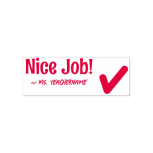Tampon Auto-encreur Inspirer "Bon Travail !" + Nom du Tuteur Timbre en