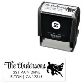 Tampon Auto-encreur Invitation de fête d'anniversaire Superhero (En situation)