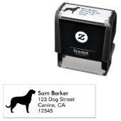 Tampon Auto-encreur Irish Wolfhound Silhouette Adresse de retour (En situation)