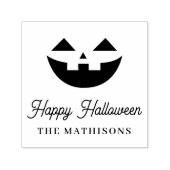 Tampon Auto-encreur Jack-o'-lantern personnalisée Happy Halloween (Design)