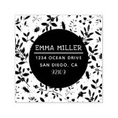 Tampon Auto-encreur Jardin moderne Imprimer Nom personnalisé Adresse d (Design)