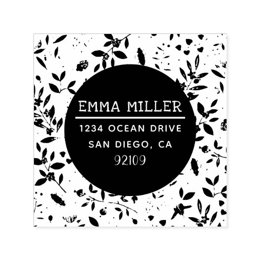 Tampon Auto-encreur Jardin moderne Imprimer Nom personnalisé Adresse d (Design)