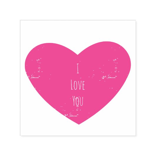 Tampon Auto-encreur Je t'aime coeur rose personnalisé (Design)