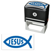 Tampon Auto-encreur Jésus | Symbole du poisson chrétien (En situation)