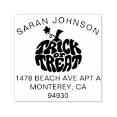 Tampon Auto-encreur Joli Bac Ou Traiter Citrouille Halloween (Design)