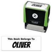 Tampon Auto-encreur Joli Ce livre appartient au nom du garçon  (En situation)