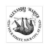 Tampon Auto-encreur Joli crochet Sloth #2 Nom Adresse de retour (Design)