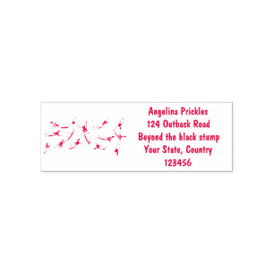 Tampon Auto-encreur Joli motif caricature de calmar rose