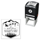 Tampon Auto-encreur Joli Noël Sant Claus Retour (En situation)