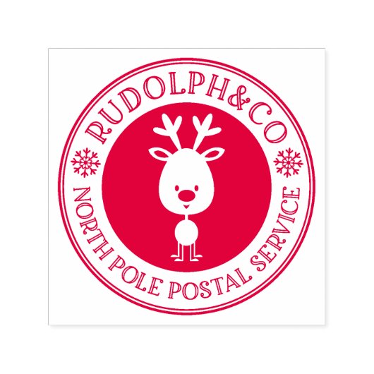Tampon Auto-encreur Joli Reindeer de Noël Pôle Nord (Design)