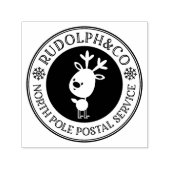 Tampon Auto-encreur Joli Reindeer de Noël Pôle Nord (Design)