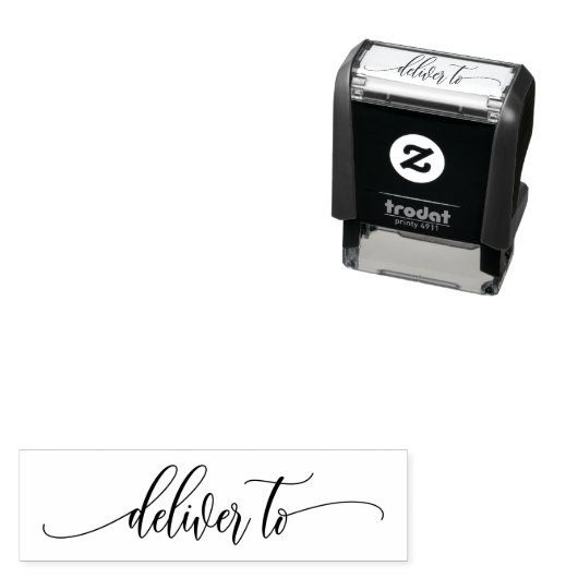 Tampon Auto-encreur Joli Script De Calligraphie Livrer Au Mariage (En situation)