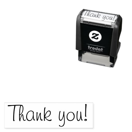 Tampon Auto-encreur Joli script Merci (En situation)