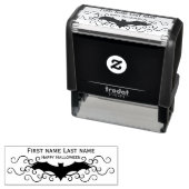 Tampon Auto-encreur Jolie chauve-souris gothique avec tourbillons Happ (En situation)