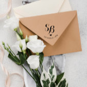 Tampon Auto-encreur Jolie Monogramme Coeur et Mariage Date